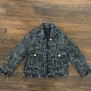 Zara Ribbon and  Gold Thread Short Jacket w/Fringe